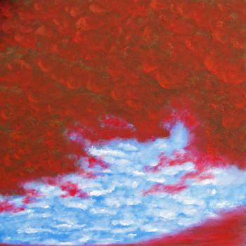 Painting titled "Scarlet Skies" by Jo Moore, Original Artwork, Oil