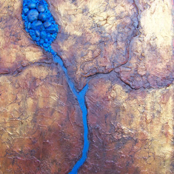 Schilderij getiteld "Arroyo Azul" door Jo Moore, Origineel Kunstwerk, Olie