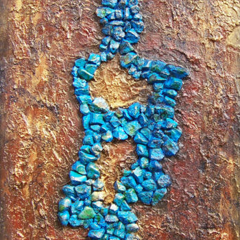 Pintura intitulada "Arroyo Azul III" por Jo Moore, Obras de arte originais, Óleo