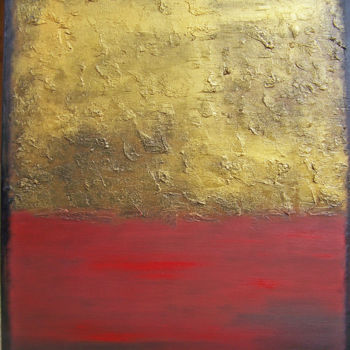 Painting titled "Gold on the Horizon" by Jo Moore, Original Artwork, Oil
