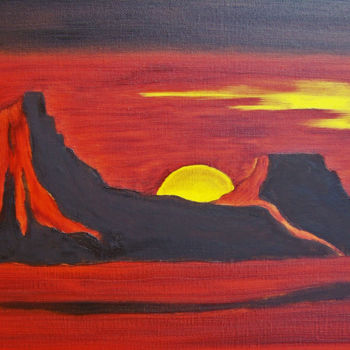 Painting titled "Enchnted Mesas XXII" by Jo Moore, Original Artwork, Oil
