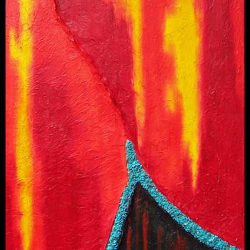 Schilderij getiteld "Along the Rio Grande" door Jo Moore, Origineel Kunstwerk, Olie