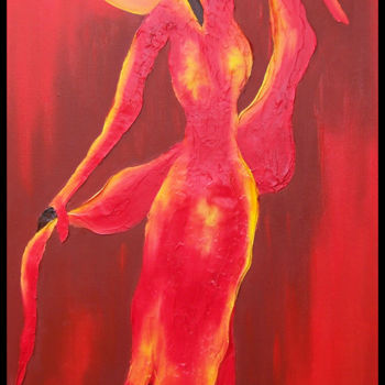 Painting titled "Ruby in the Moonlig…" by Jo Moore, Original Artwork, Oil