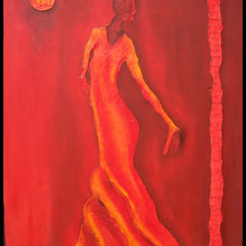 Painting titled "Dancing in the Moon…" by Jo Moore, Original Artwork, Oil