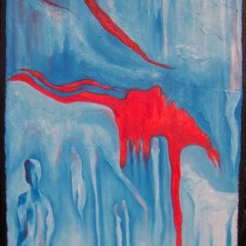 Pittura intitolato "Tangled up in Blue" da Jo Moore, Opera d'arte originale, Olio