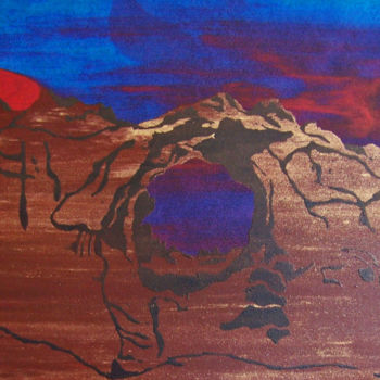 Printmaking titled "Window Rock" by Jo Moore, Original Artwork, Screenprinting