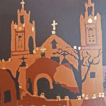 Printmaking titled "O Holy Night" by Jo Moore, Original Artwork, Screenprinting