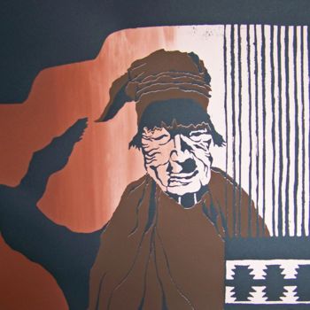 Estampas & grabados titulada "Anasazi: Weaver #ar…" por Jo Moore, Obra de arte original, Serigrafía