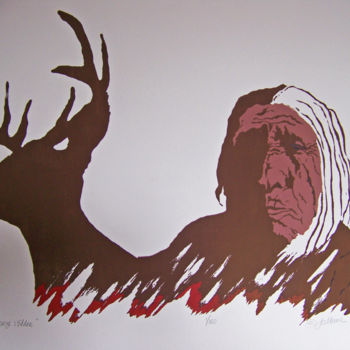 Incisioni, stampe intitolato "Anasazi: Elder #art…" da Jo Moore, Opera d'arte originale, Serigrafia