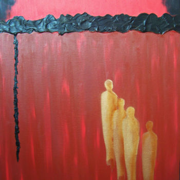 Картина под названием "Santa Fe Sunset II" - Jo Moore, Подлинное произведение искусства, Масло