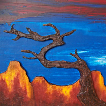 Painting titled "Enchanted Mesas I" by Jo Moore, Original Artwork, Oil