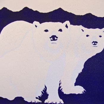 Impressões e gravuras intitulada "Endangered: Polar B…" por Jo Moore, Obras de arte originais, Serigrafia