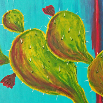 Painting titled "Prickly Pears II" by Jo Moore, Original Artwork, Oil