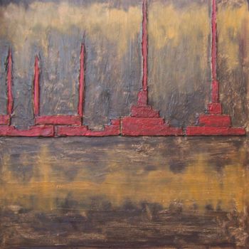 Pintura intitulada "Amber Waves I" por Jo Moore, Obras de arte originais, Óleo
