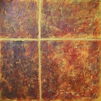 Painting titled "Paved in Gold" by Jo Moore, Original Artwork, Oil