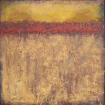 Painting titled "Amber Glow" by Jo Moore, Original Artwork, Oil Mounted on Wood Stretcher frame