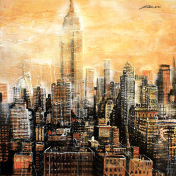 Painting titled "New York - Manhatta…" by Jopick, Original Artwork, Acrylic