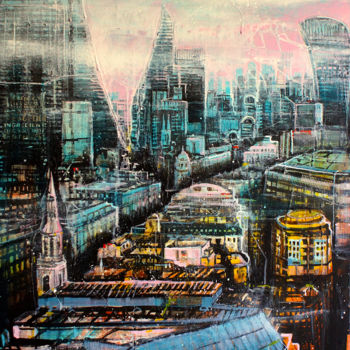 Painting titled "London Financial Di…" by Jopick, Original Artwork, Collages