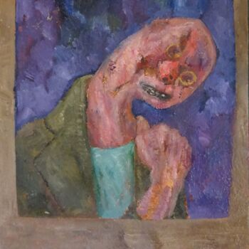Peinture intitulée "Psychotic head" par Calum Fraser, Œuvre d'art originale, Huile