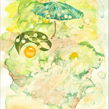"RAIN SHOWER IN ALLE…" başlıklı Tablo Joachim Mews tarafından, Orijinal sanat, Suluboya