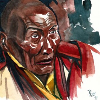 "Tibetan Monk" başlıklı Tablo Joachim Rossignol tarafından, Orijinal sanat, Suluboya
