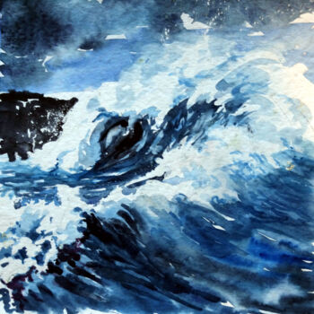 「Wave 1」というタイトルの絵画 Joachim Rossignolによって, オリジナルのアートワーク, 水彩画
