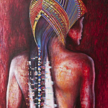 Peinture intitulée "Africa Processor" par Jialba, Œuvre d'art originale, Acrylique