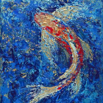 Painting titled "Butterfly Koi" by Jialba, Original Artwork, Acrylic