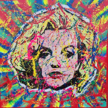 Pintura titulada "Marilyn pop fluo" por Joan Llaverias, Obra de arte original, Acrílico Montado en Bastidor de camilla de ma…