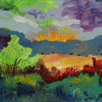 Painting titled "Expressionist lands…" by Joan Mato, Original Artwork, Oil