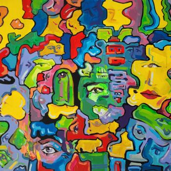 Painting titled "Chaos of emotions" by Joan Mato, Original Artwork, Acrylic
