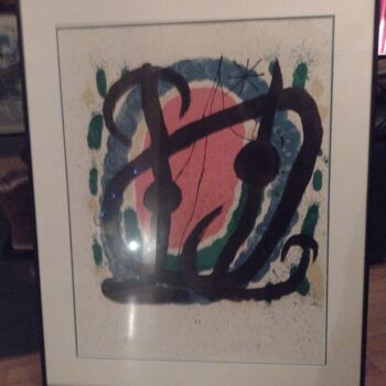Prenten & gravures getiteld "Le salon de mai" door Joan Miró, Origineel Kunstwerk, Lithografie Gemonteerd op Plexiglas
