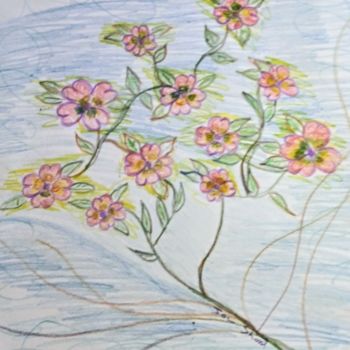 Drawing titled "Flowers" by Joan Short, Original Artwork, Pencil