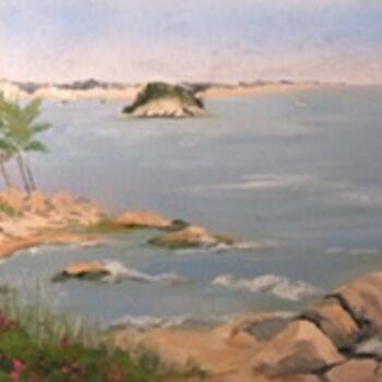 Painting titled "The Beach at Mercy…" by Joan Cole, Original Artwork, Oil
