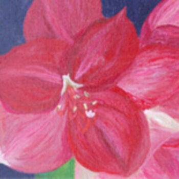 Painting titled "Amaryllis #1" by Joan Cole, Original Artwork, Oil