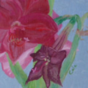 Pintura titulada "Amaryllis #2" por Joan Cole, Obra de arte original, Oleo