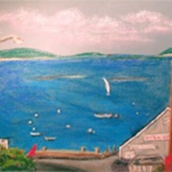 Painting titled "Port Clyde (Oil Pas…" by Joan Cole, Original Artwork, Oil