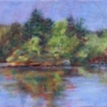 Pintura intitulada "Sunapee Spring" por Joan Cole, Obras de arte originais, Óleo