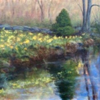 Schilderij getiteld "Daffodil Time" door Joan Cole, Origineel Kunstwerk