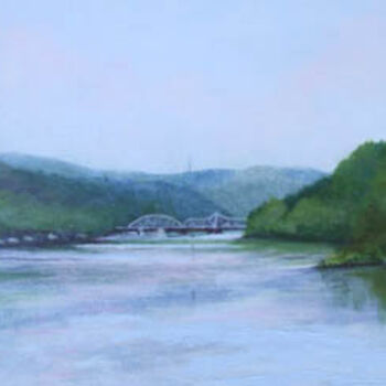 Painting titled "Heading Upriver to…" by Joan Cole, Original Artwork, Oil