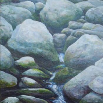 Painting titled "Moraine" by Joan Cole, Original Artwork, Oil
