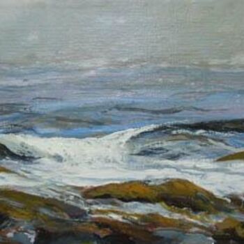 Peinture intitulée "Sea and Fog" par Joan Cole, Œuvre d'art originale, Huile