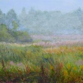 Pintura intitulada "The Meadow" por Joan Cole, Obras de arte originais, Óleo