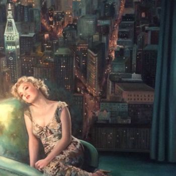 Painting titled "Marilyn à New-York" by Dao, Original Artwork, Oil