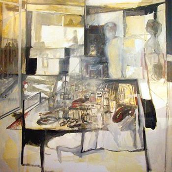 Painting titled "Estudio con alumna" by Joan Laborda, Original Artwork