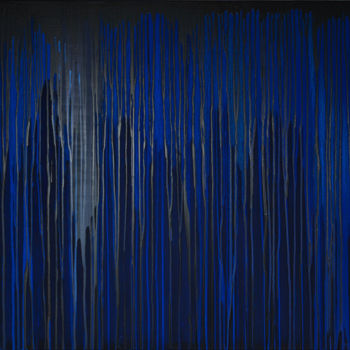 Painting titled "Frequencies Blue" by Joanna Borkowska, Original Artwork