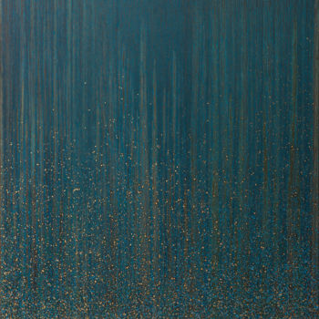 Pintura intitulada "Frequencies Green" por Joanna Borkowska, Obras de arte originais, Óleo