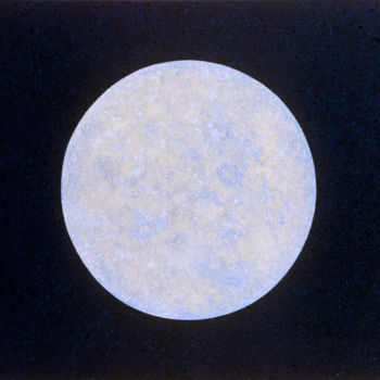 Painting titled "Moon" by Joanna Borkowska, Original Artwork, Oil