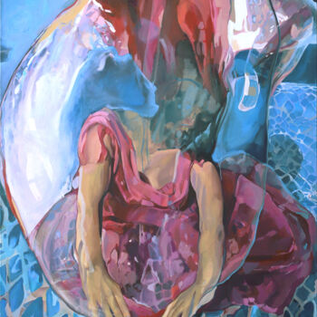 Malerei mit dem Titel "Aqua minerale" von Joanna Burnat-Madejczyk, Original-Kunstwerk, Öl