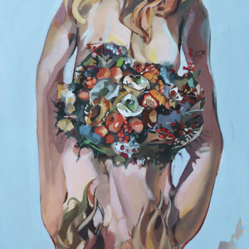 Peinture intitulée "Ładne kwiatki" par Joanna Burnat-Madejczyk, Œuvre d'art originale, Huile